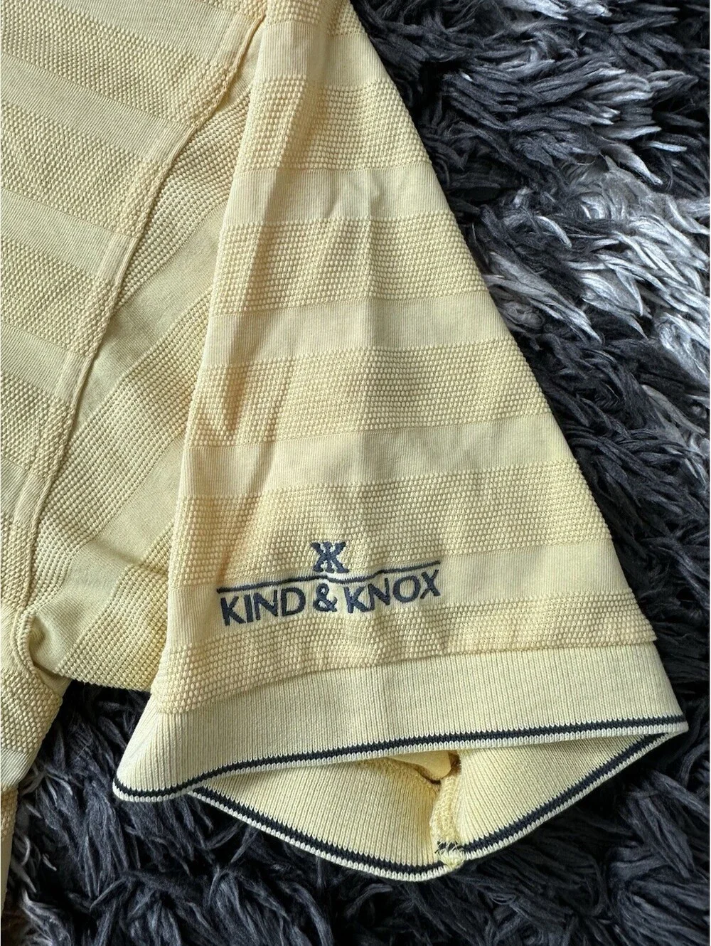 Vintage 90s Nike Golf Polo Shirt Mens Large Yellow Dakota Dunes Open Striped